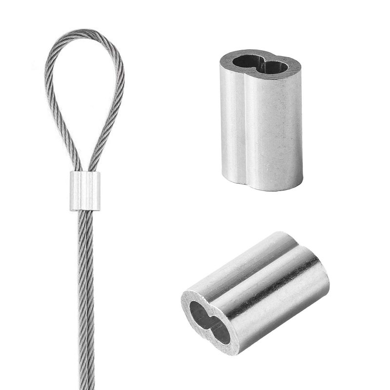 HSTECH 3/32"" (2.5mm) 100PCS Aluminum Crimping Loop Sleeve for Wire Rope, Cable Ferrule - Image 3